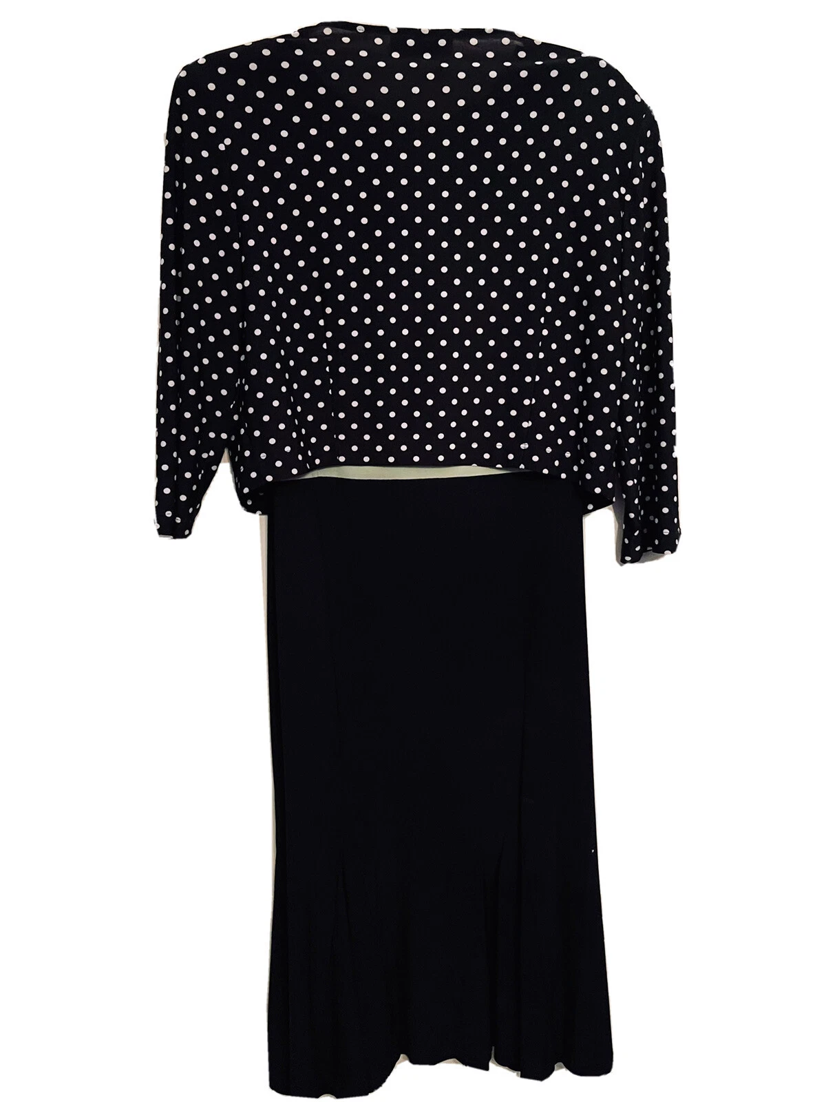 VETEMENTS Abito Julian Taylor scrollato bianco e nero a pois 2 pezzi sirena orlo increspato midi 10