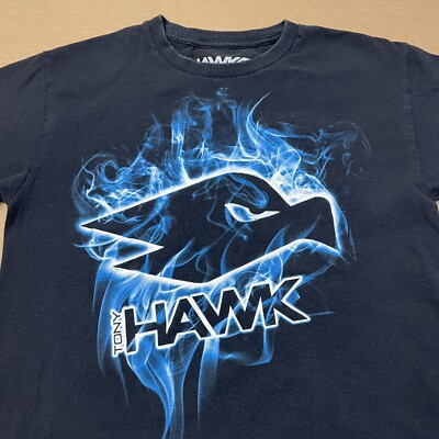 Tony Hawk Shirt Youth Medium Black Spell Out State Skateboard Logo