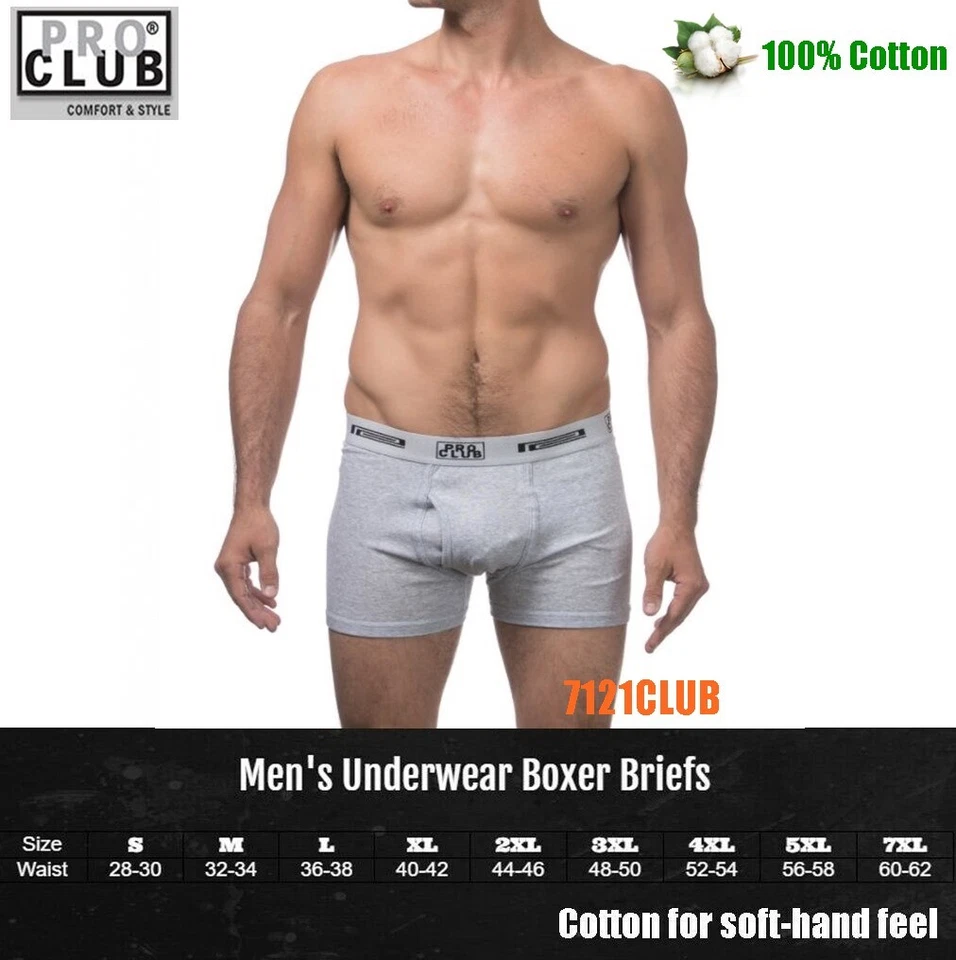 LOTE 2 CALZONCILLOS BOXER PRO CLUB PROCLUB ROPA INTERIOR HOMBRE ALGODÓN GRANDE Y ALTO S-7XL Foto 3 de 4