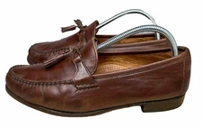 Allen Edmonds Urbino Brown  Calfskin Tassel Moccasins Loafers Men's Size 9 D