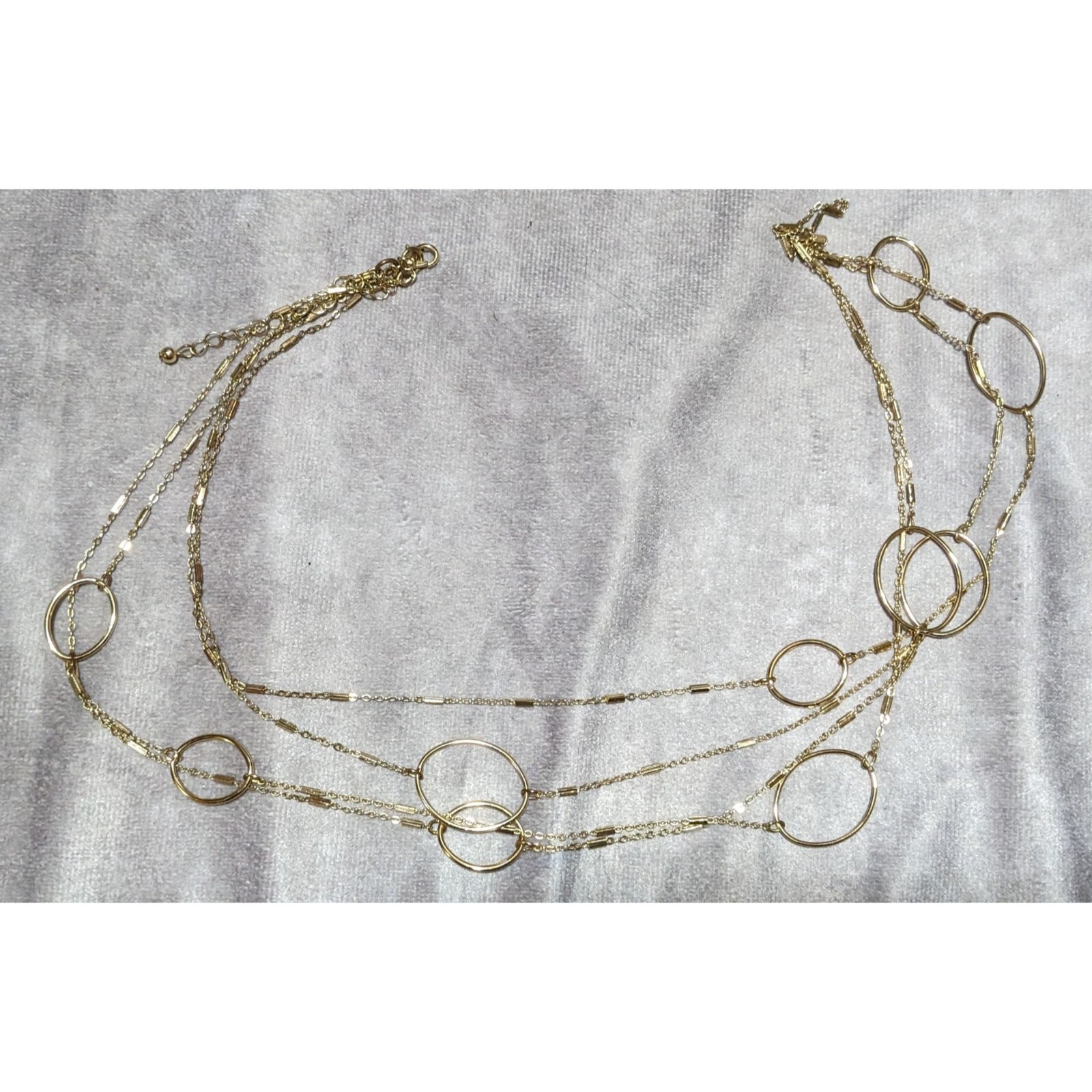 Multilayer Gold Chain Open Loop Necklace - image 10