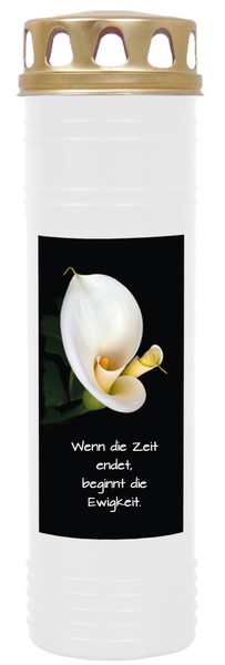 Grabkerze Weiß 7-Tage Brenner 170H Grablicht Grableuchte Grablampe Grab Blumen-image