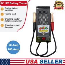 Battery Load Tester Alternator Test 6V & 12V with Voltmeter & Alligator Clips US