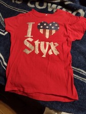 I LOVE STYX T-SHIRT 2013 AMERICAN TOUR SIZE YOUTH XL RED
