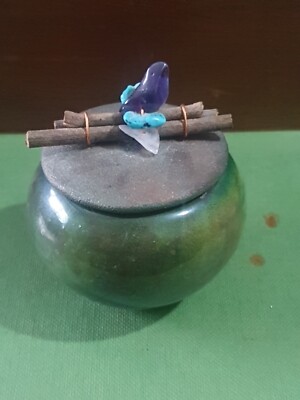 Traumfangdose, Jeremy Diller, Raku Keramik 5 cm breit (SD4)