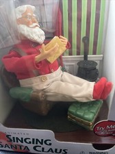 2002 Gemmy Holiday Animated Singing Santa Claus 4x AA Batteries or Power Cord