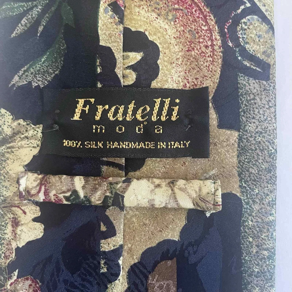 Corbata Floral Fratelli Moda 100% Seda Hecha a Mano en Italia Foto 4 de 4
