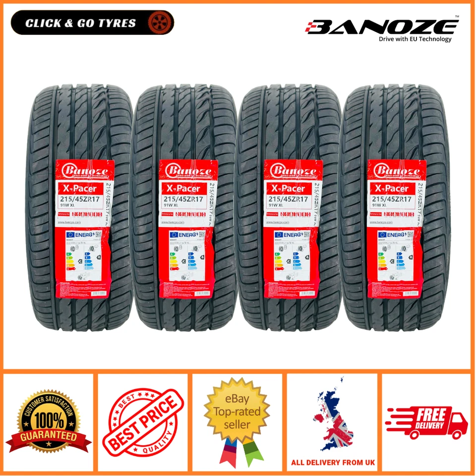 4 x 215/45ZR17 BANOZE X-Pacer 91W XL - High Performance - 215 45 17 - 2154517
