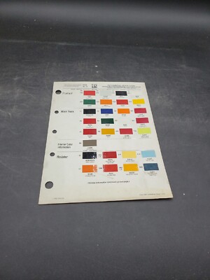 1987 PPG COMMERCIAL VEHICLE COLORS MACK NAVISTAR FRUEHAUF PAINT CHIP SHEET 
