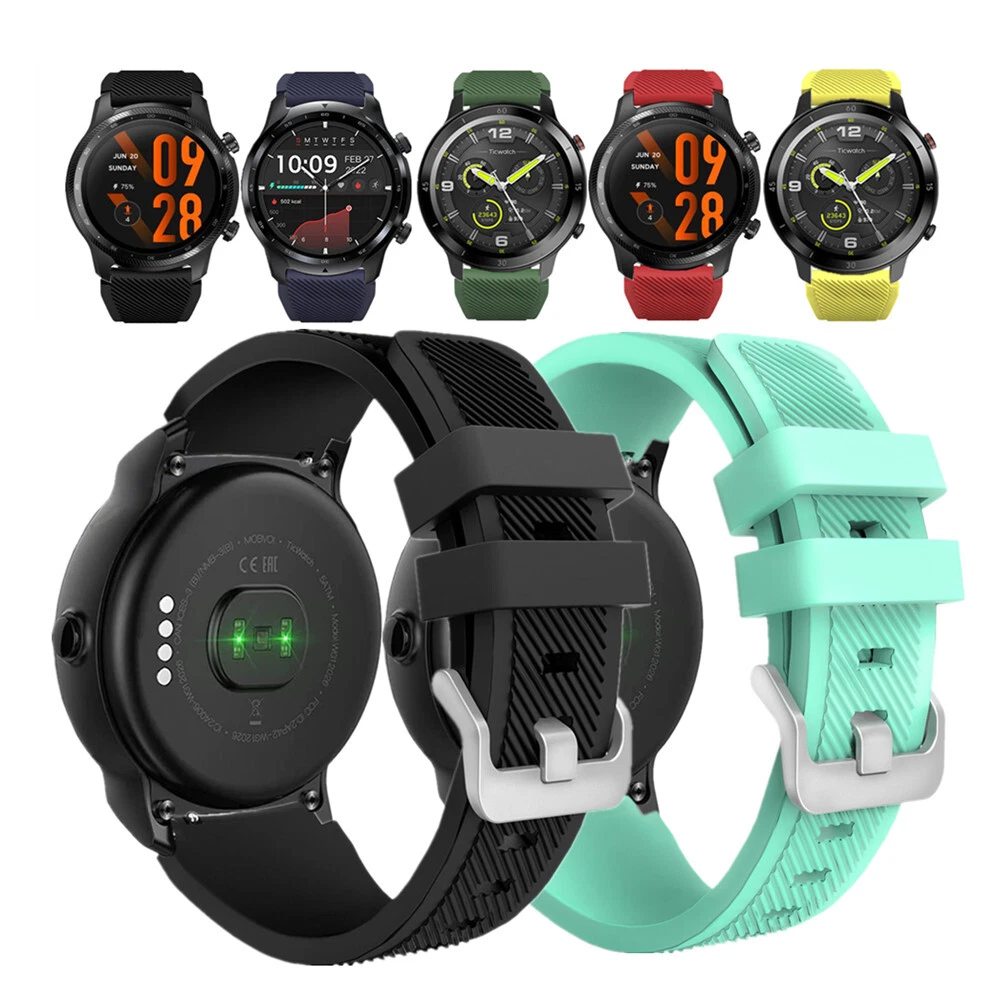 22mm Quick Fit Rugged Silicone Watch Band Strap For Ticwatch Pro S 4 3 Ultra GTX