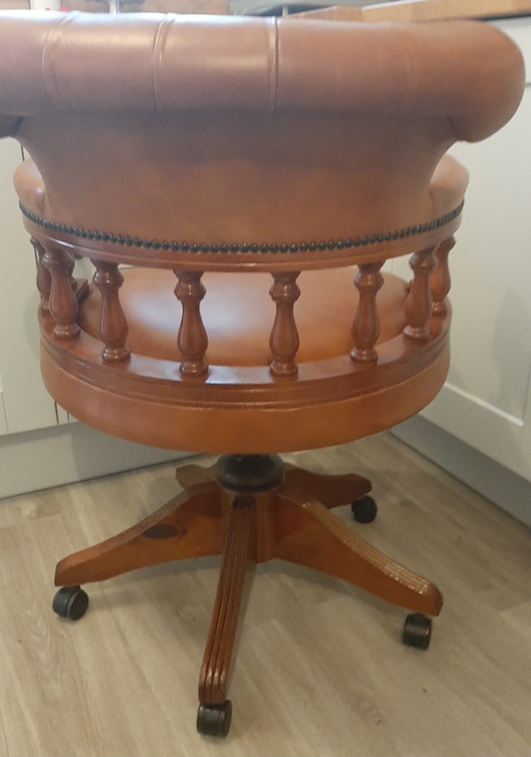 Chesterfield Captains Chair , LEATHER Armchair eBay