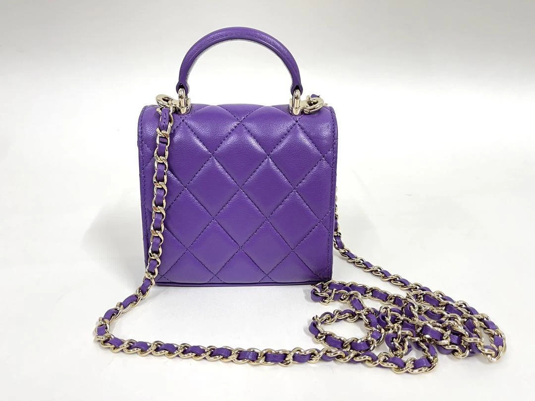 CHANEL Mini Shoulder Bag Matrasse Chain Purple Small Bag Japan [Used]