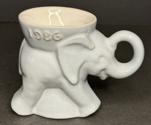 Vintage Frankoma 1986 Republican GOP Political Elephant Mug Cup - Afbeelding 1 van 13