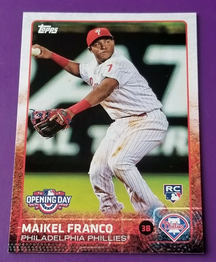 2015 Topps Opening Day RC #185 Maikel Franco Philadelphia Phillies ROOKIE - Image 2 of 3