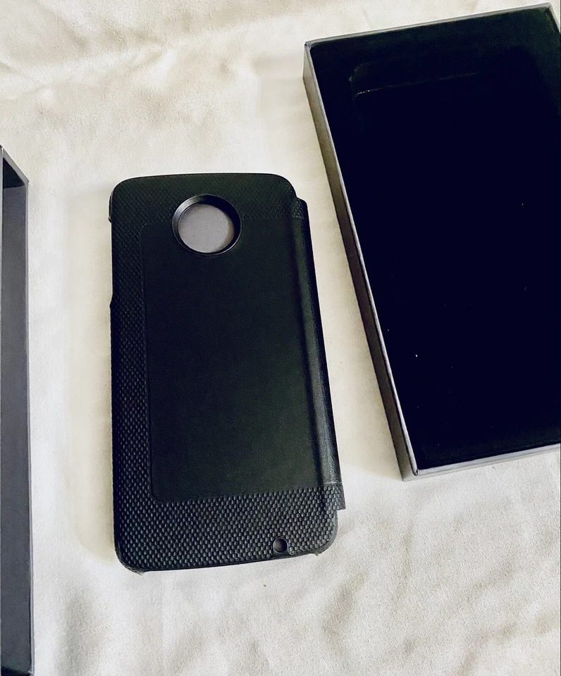 Funda tipo billetera tipo folio de cuero Tumi para Motorola Moto Z Droid Edition negra NUEVA Foto 3 de 4