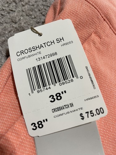 Adidas Crosshatch Coral Fusion Golf Shorts Men's Size 38 HR9053 NWT $75 - Picture 3 of 11