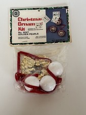 Christmas vintage beaded  sequin ornament kit Golden Pearls 4047 New