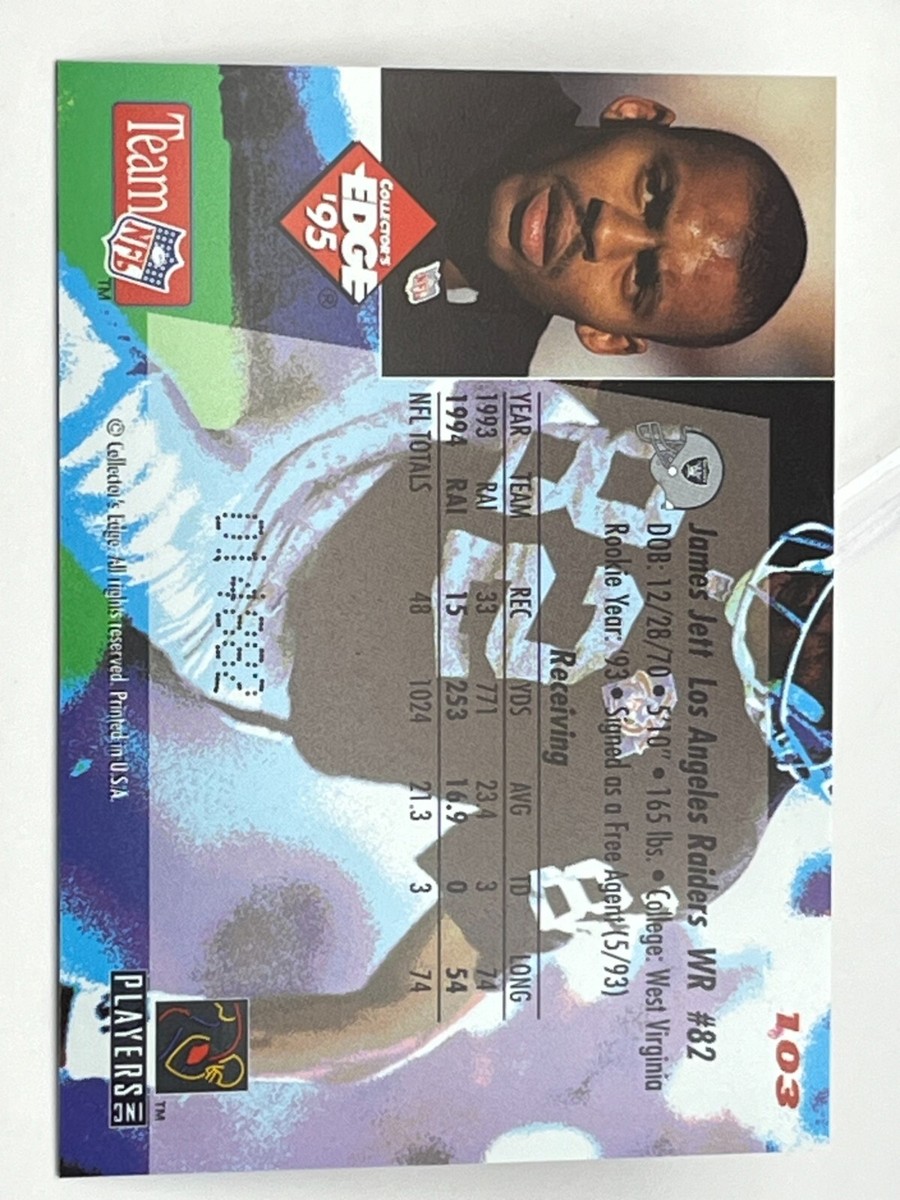 1995 Collector's Edge Black Label Card #103 James Jett LA Raiders 1995 Collector's Edge Black Label Card #103 James Jett LA Raiders
