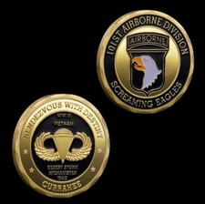U.S. Army 101st Airborne Division Screaming Eagles 40mm Gold Challenge Coin 