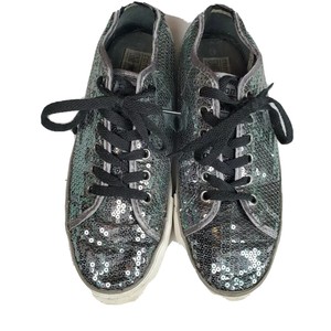 silver sequin tennis shoes womens