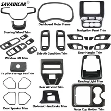 25x Carbon Fiber Inner Decor Panel Cover Trim Full Kit For Dodge Ram 1500 2018+