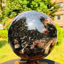 12.93LB Natural astrophyllite quartz "fireworks stone" crystal ball therapy 151