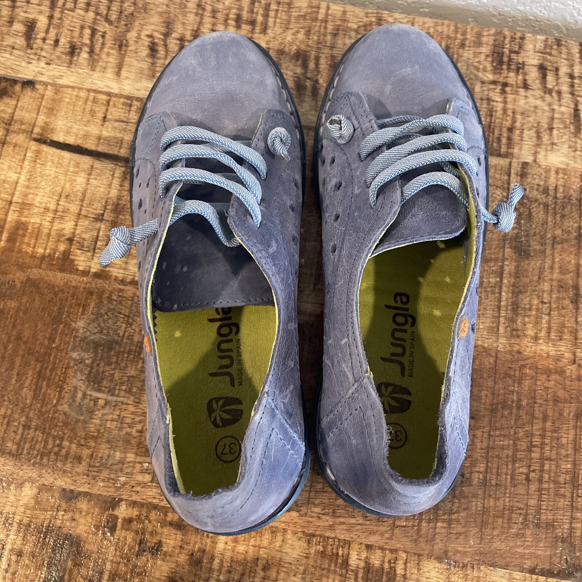 Jungla Shoes Women's Size 6-6.5 Blue Leather Casual Sneakers