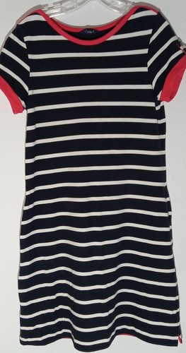 Vestido Lands End para mujer talla mediana azul marino blanco tejido a rayas midi longitud nueva - Imagen 2 de 12