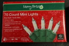 70 Count Mini Lights Clear Bulbs Green Wire Indoor Outdoor Wedding Festive Party