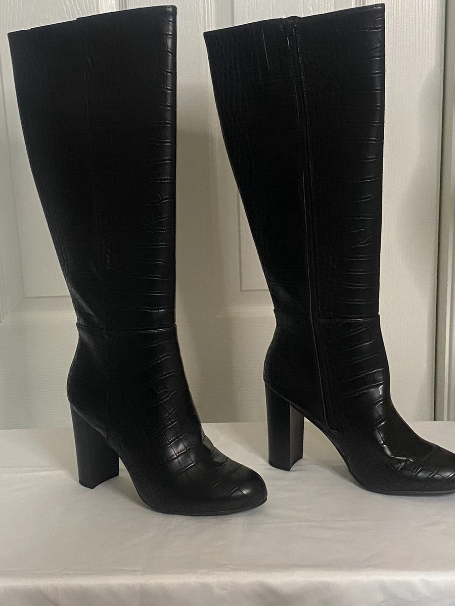 Black leather boots size clearance 10