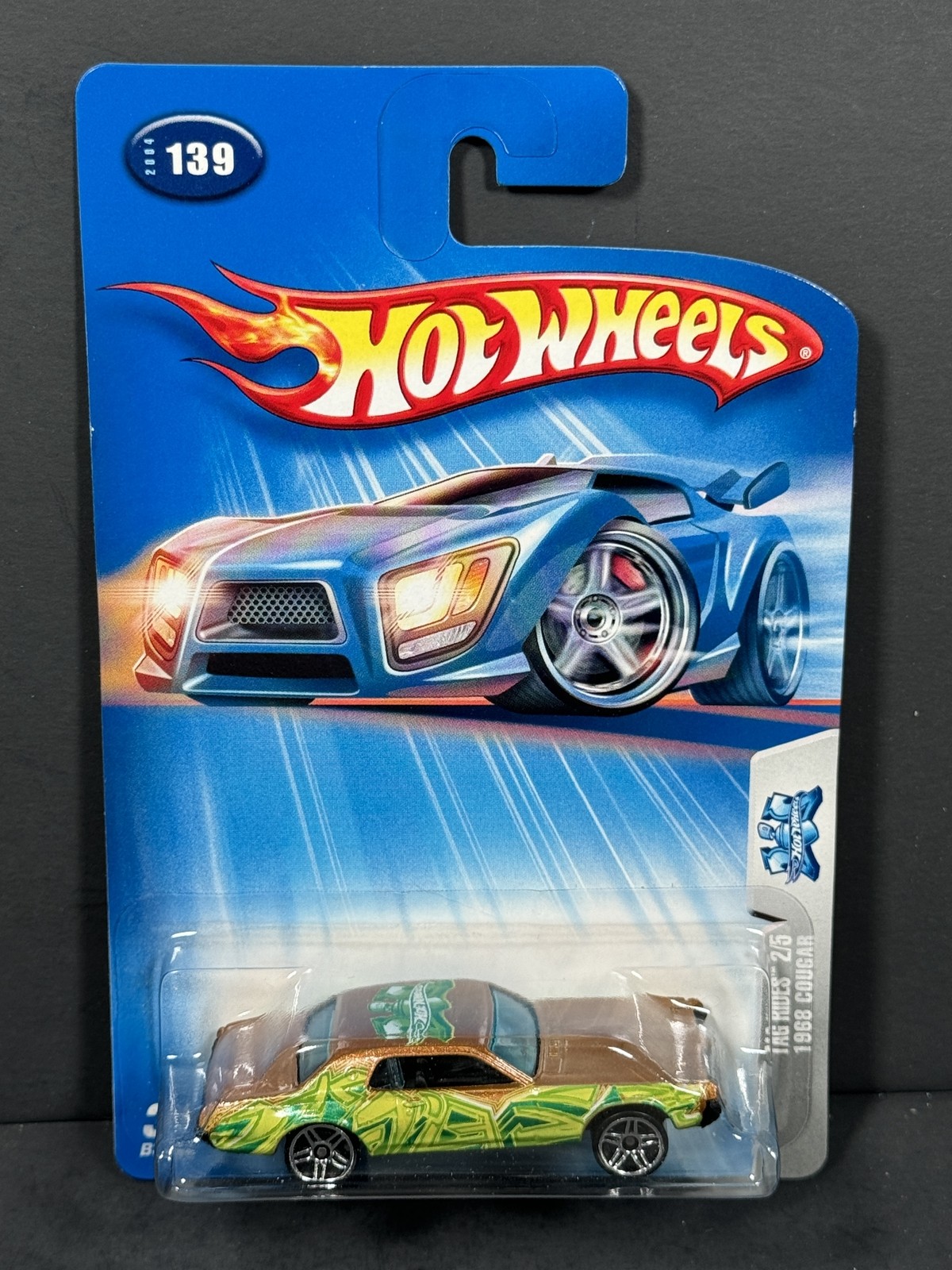 HOT WHEELS 2004 1968 Cougar, Gold, Tag Rides, #139 PR5