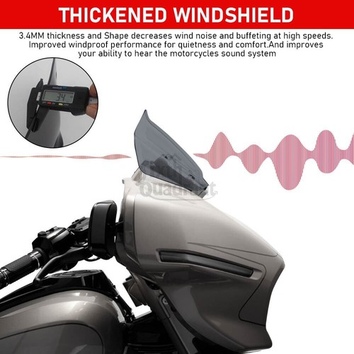 8" Windshield Windscreen Fit for Harley Touring CVO Street Glide 2023 2024 Smoke - Picture 5 of 19