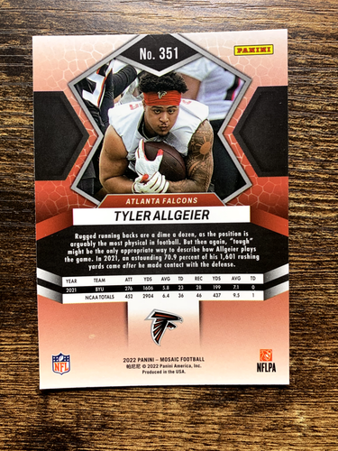 Tyler Allgeier Mosaic Rookie Card - Picture 2 of 2