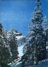 Skiing Poiana Brasov Romania vintage postcard n983