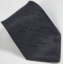DKNY Silk Tie Gray Black Mesh Geometric Men Necktie Short 55 x 4