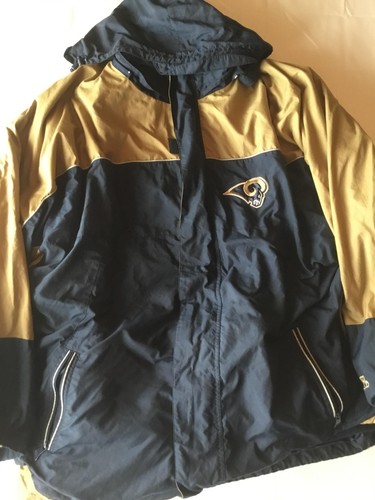 St. Louis Rams Jacket Mens 2XL Blue NFL Football G-III Hooded Fleece Liner