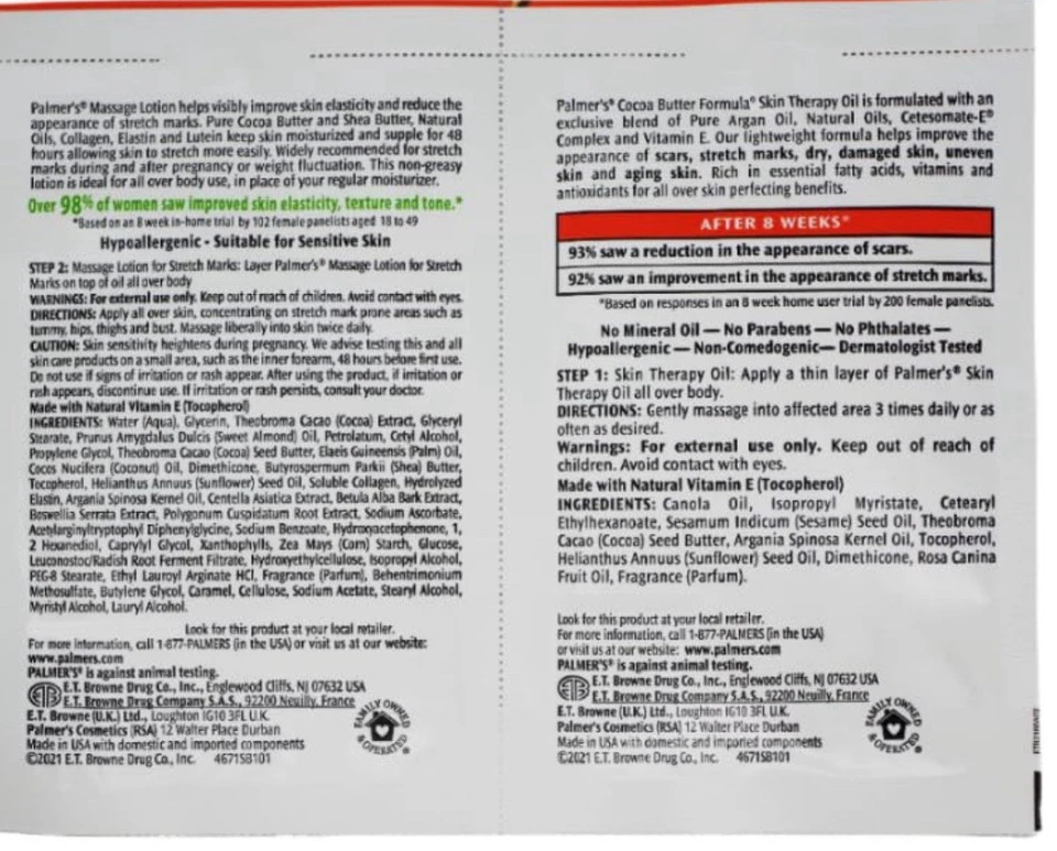 Palmer's Cocoa Butter Formula Skin Therapy Oil AND Massage lotion 2 in 1 packs! - Image 3 of 4