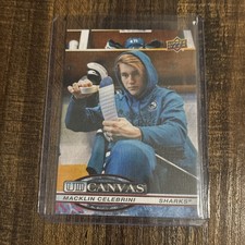 Macklin Celebrini UD Canvas C-124 | 2025-26 Upper Deck Series 2 San Jose Sharks