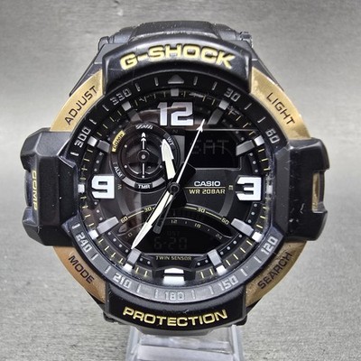 Casio G-Shock Gravity Master Watch Men 52mm Black Gold Analog Digital New Batt
