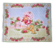 Strawberry Shortcake Blanket Unfinished Quilted Baby Pupcake Custard