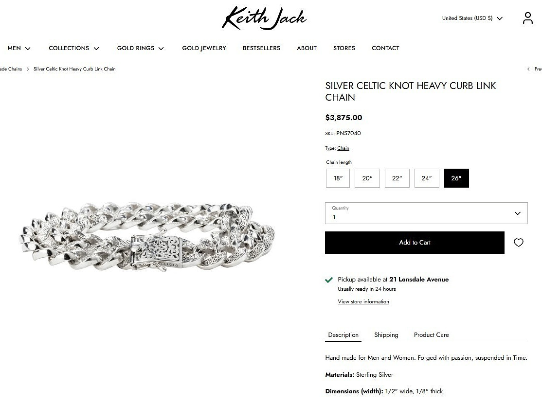 Keith Jack Solid Heavy 925 Silver Celtic Knot Cur… - image 8