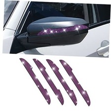 4 PCS Bling Rhinestone Car Door Handle Scratch Protector, Universal for Purple