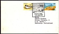 Australia to Germany EASTERN SUBURBS RAILWAY Boxed Pictorial Cancel 1979