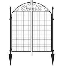 Vigoro Garden Fence Gate Metal Black Rockdale 42in Outdoor Yard Walkway Entry