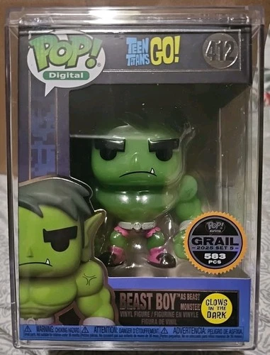 Funko Pop Digital Teen Titans GO Beast Boy as Beast Monster 412 - Grail