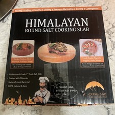New Rocking Salt Himalayan Cooking Block Round D 8" For Grilling /Cutting Board