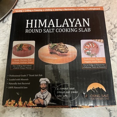 New Rocking Salt Himalayan Cooking Block Round D 8'' For Grilling /Cutting Board