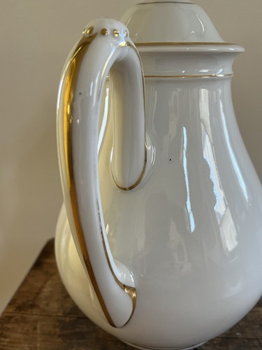 Antike Haviland Limoges Teekanne Kaffeekanne H&Co Weißgoldrand - Bild 10 von 23