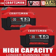 2Pack 20V 8.0Ah For Craftsman V20 Lithium-Ion Battery CMCB204 CMCB202 CMCB201