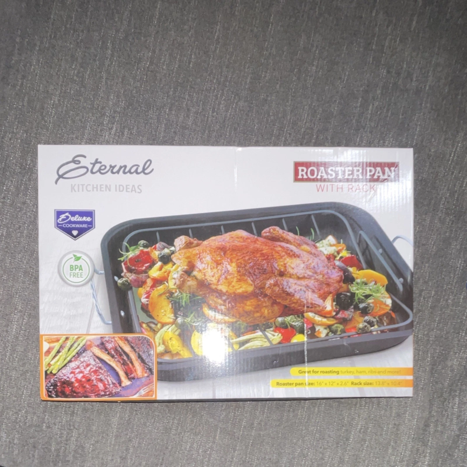 Eternal Black Carbon Steel Non-Stick Roasting Tray & Rack Set, BPA Free